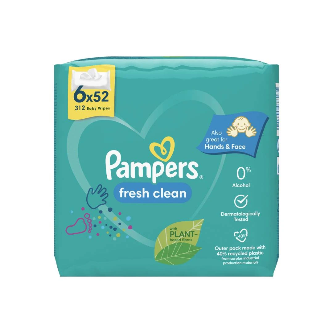 Pampers® Vlažne Maramice Fresh Clean 6x52 PROMO PAKOVANJE