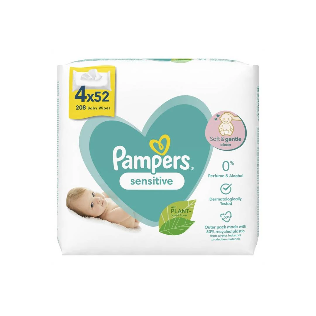 Pampers® Vlažne Maramice Sensitive 4x52 PROMO PAKOVANJE