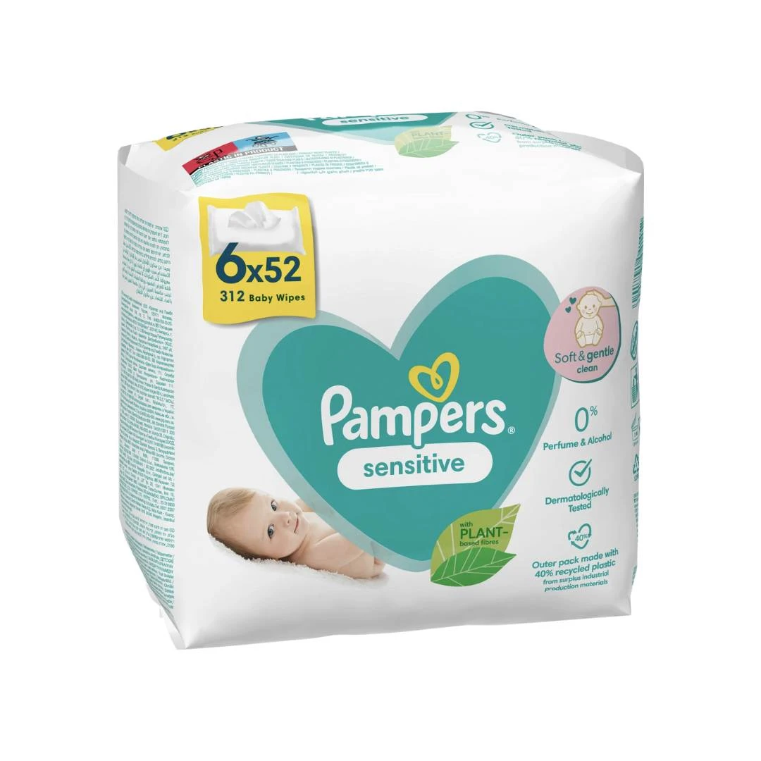 Pampers® Vlažne Maramice Sensitive 6x52 PROMO PAKOVANJE