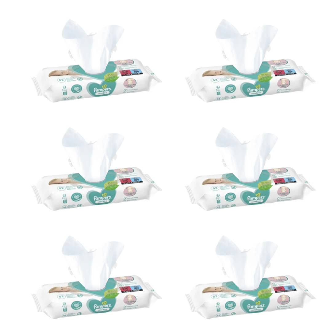 Pampers® Vlažne Maramice Sensitive 6x52 PROMO PAKOVANJE