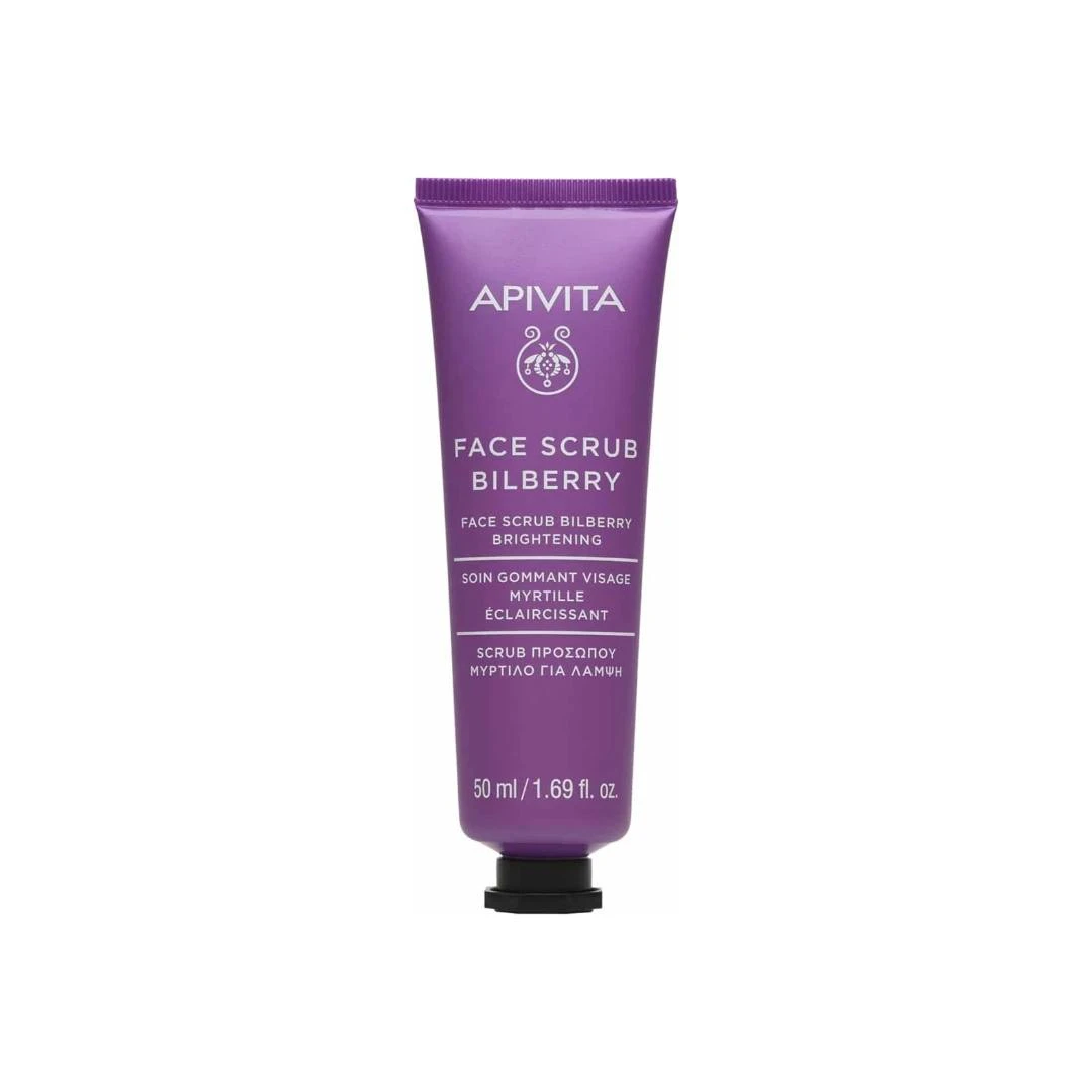 APIVITA Face Scrub Bilberry Pilig za Blistav Ten Lica Borovnica 50 mL