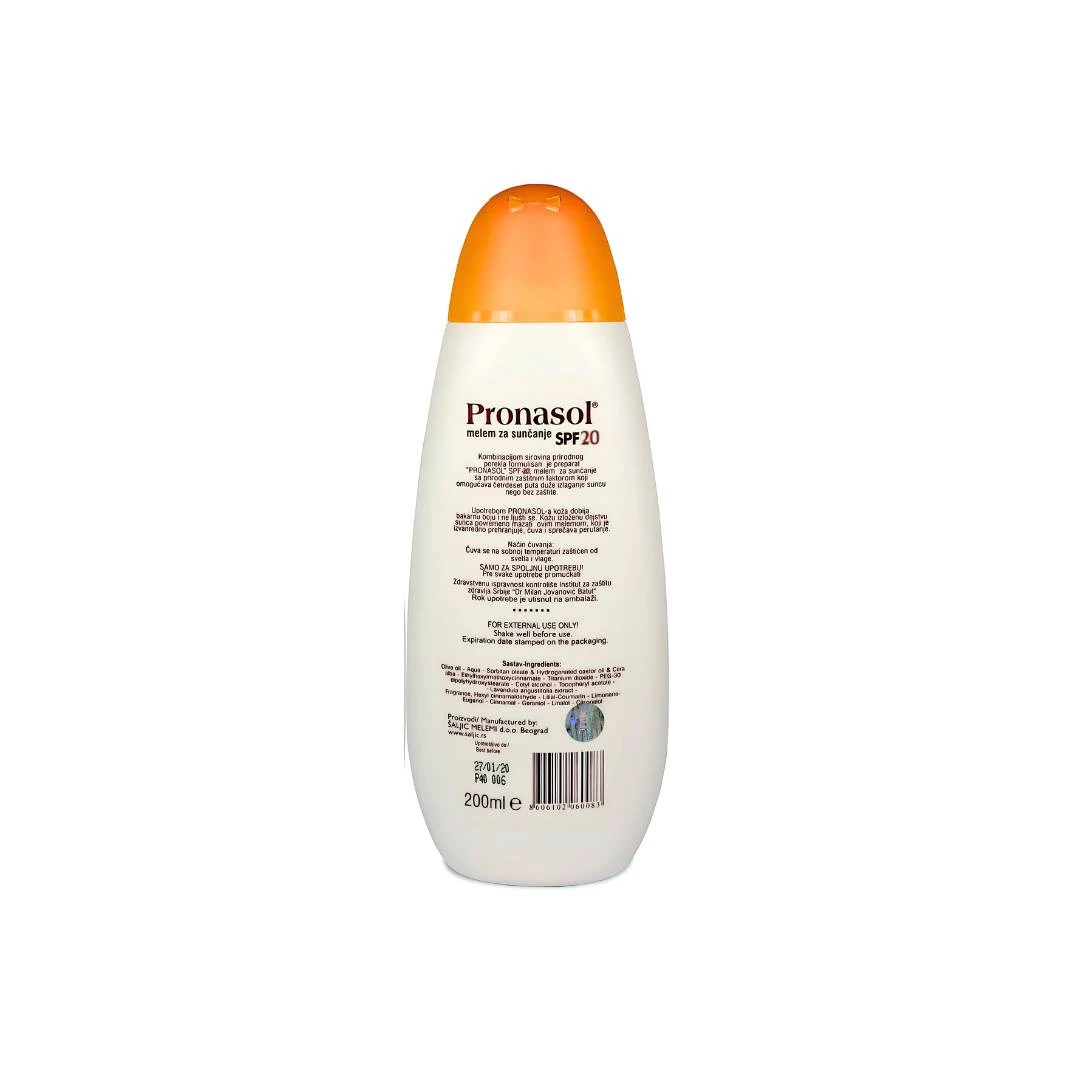 Pronasol Prirodni Losion za Sunčanje SPF20 200 mL