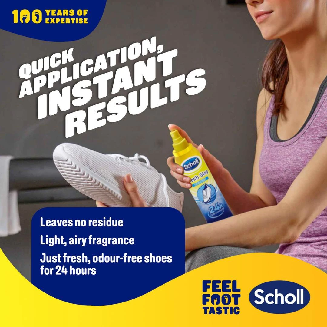 Scholl Sprej Fresh Step za Obuću za Uklanjanje Neprijatnih Mirisa 150 mL