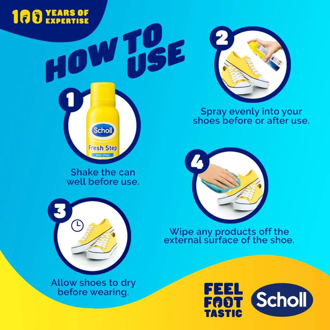 Scholl Sprej Fresh Step za Obuću za Uklanjanje Neprijatnih Mirisa 150 mL