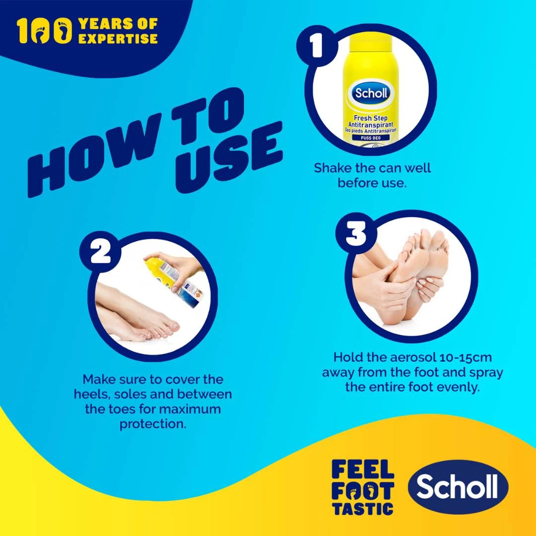 Scholl Sprej Fresh Step Antiperspirant Sprej za Stopala Protiv Neprijatnih Mirisa Nogu 150 mL