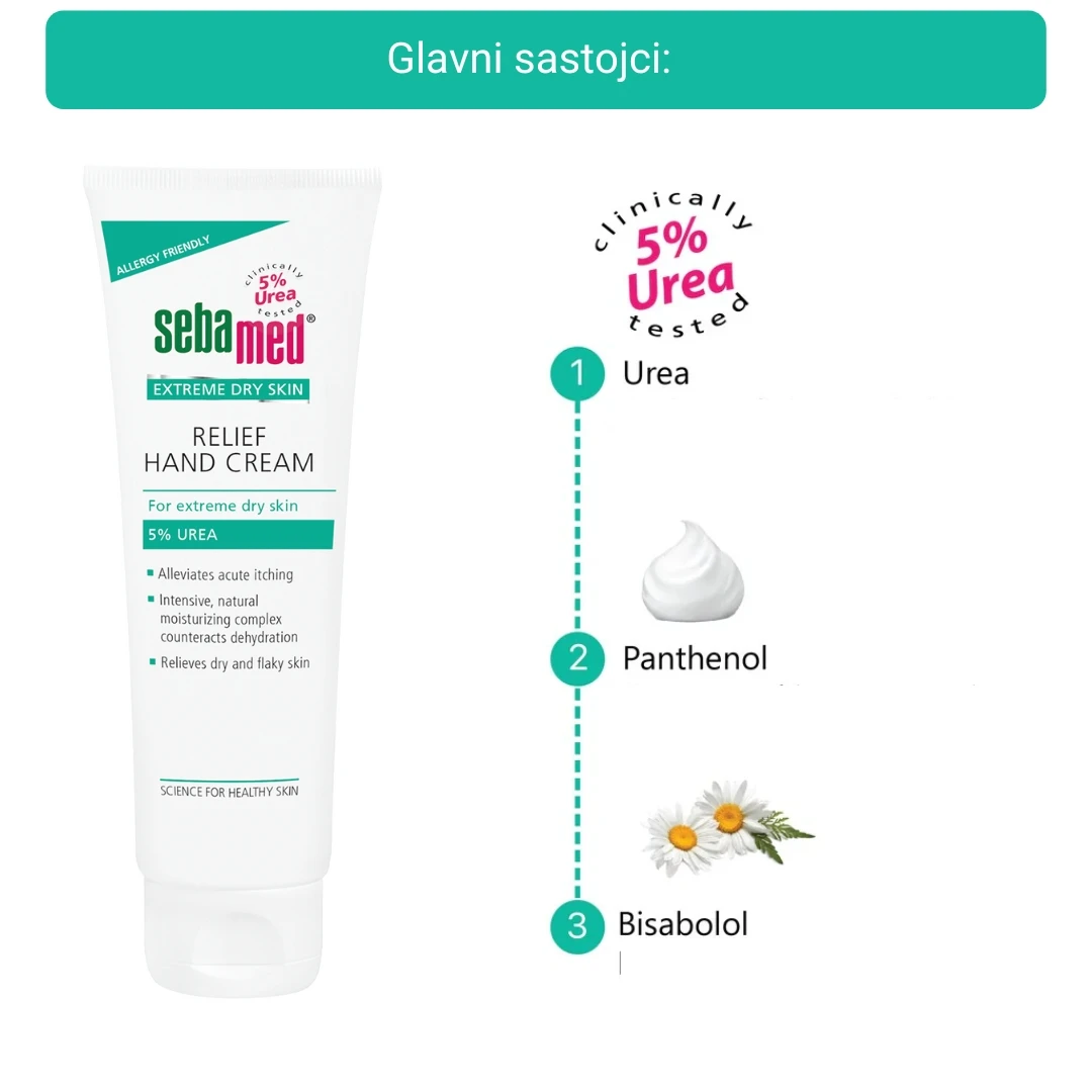 Sebamed® Krema za Ruke sa 5% Ureom za Ekstremno Suvu Kožu 75 mL