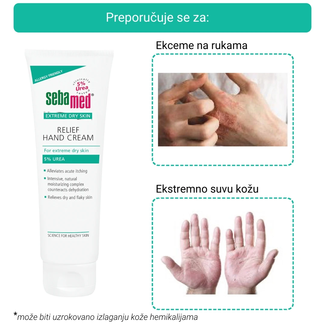 Sebamed® Krema za Ruke sa 5% Ureom za Ekstremno Suvu Kožu 75 mL