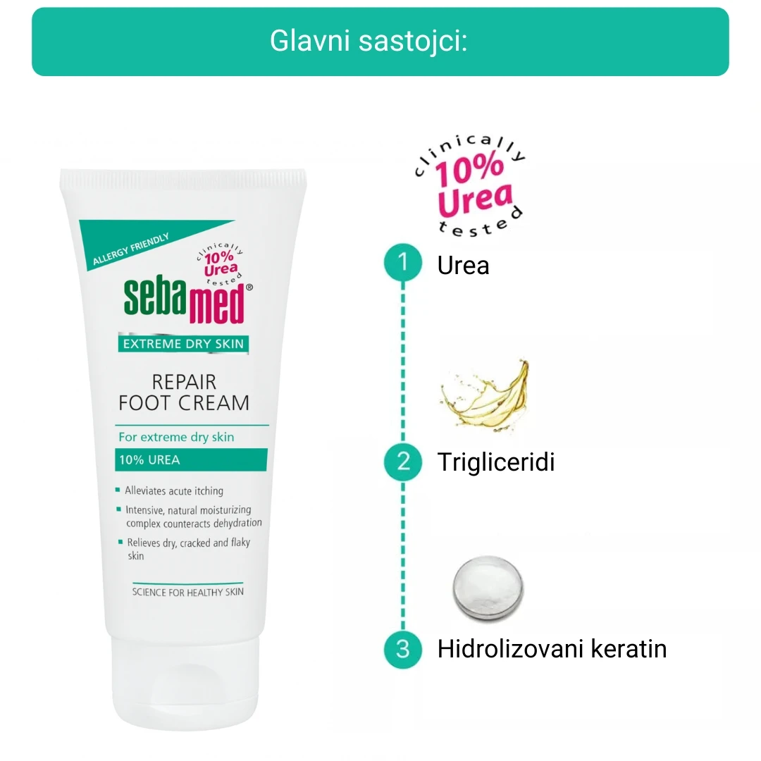 Sebamed® Krema za Stopala sa 10% Ureom za Ekstremno Suvu Kožu 200 mL