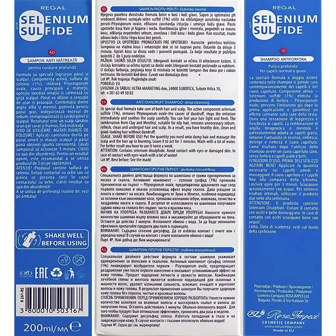 REGAL SELENIUM SULFIDE Šampon Protiv Peruti Selen Sulfid200 mL