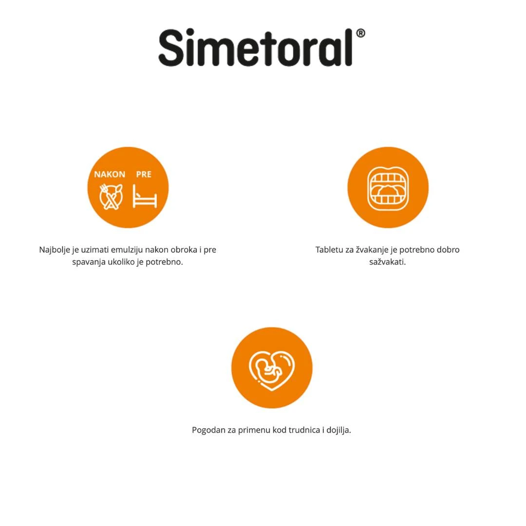 HEMOFARM Simetoral® Tablete za Žvakanje 20 Tableta