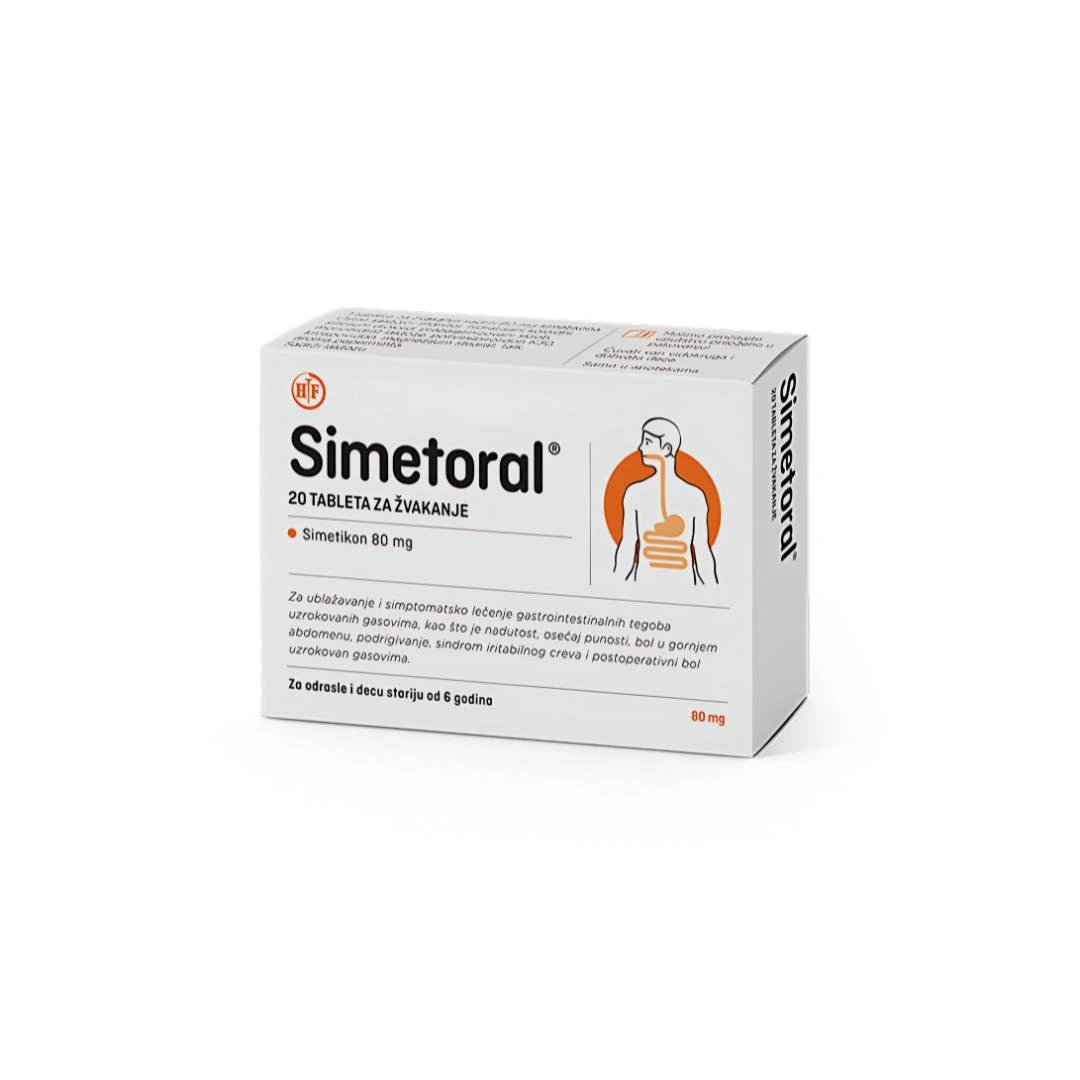 HEMOFARM Simetoral® Tablete za Žvakanje 20 Tableta