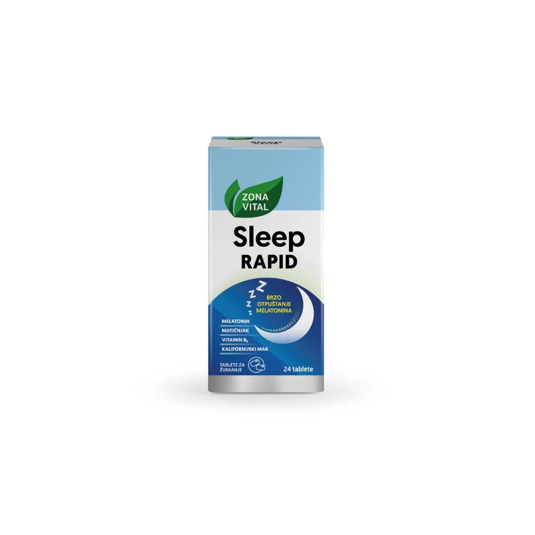 Sleep RAPID 24 Tablete za Otapanje u Ustima; Melatonin; Matičnjak; Kalifornijski Mak; Vitamin B6; Protiv Nesanice