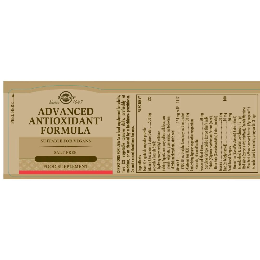 SOLGAR® Advanced Antioxidant Formula 60 Kapsula