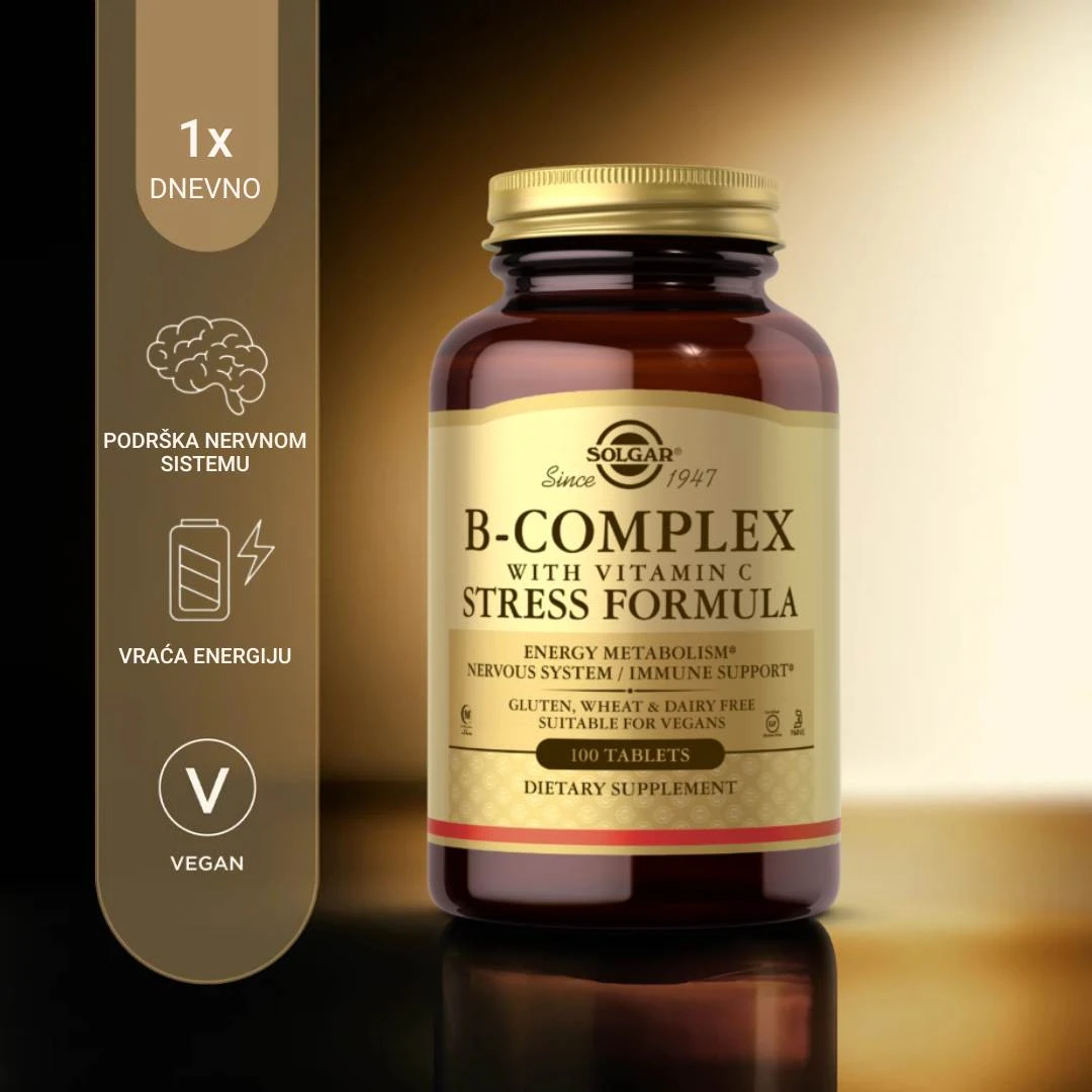 SOLGAR B-COMPLEX sa Vitaminom C 100 Tableta