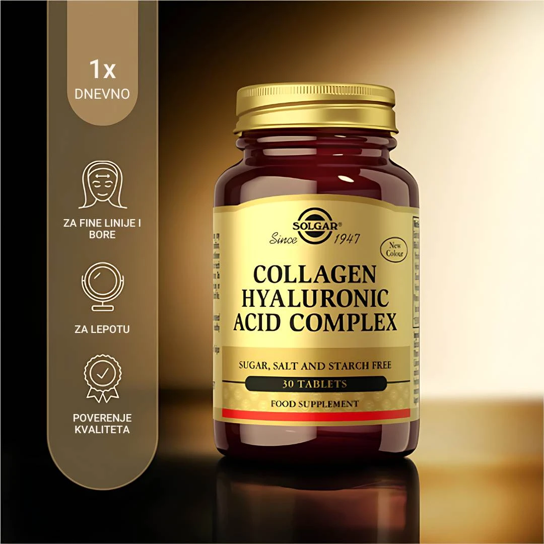 SOLGAR® Collagen Hyaluronic Acid Complex 30 Tableta Kolagena sa Hijaluronskom Kiselinom