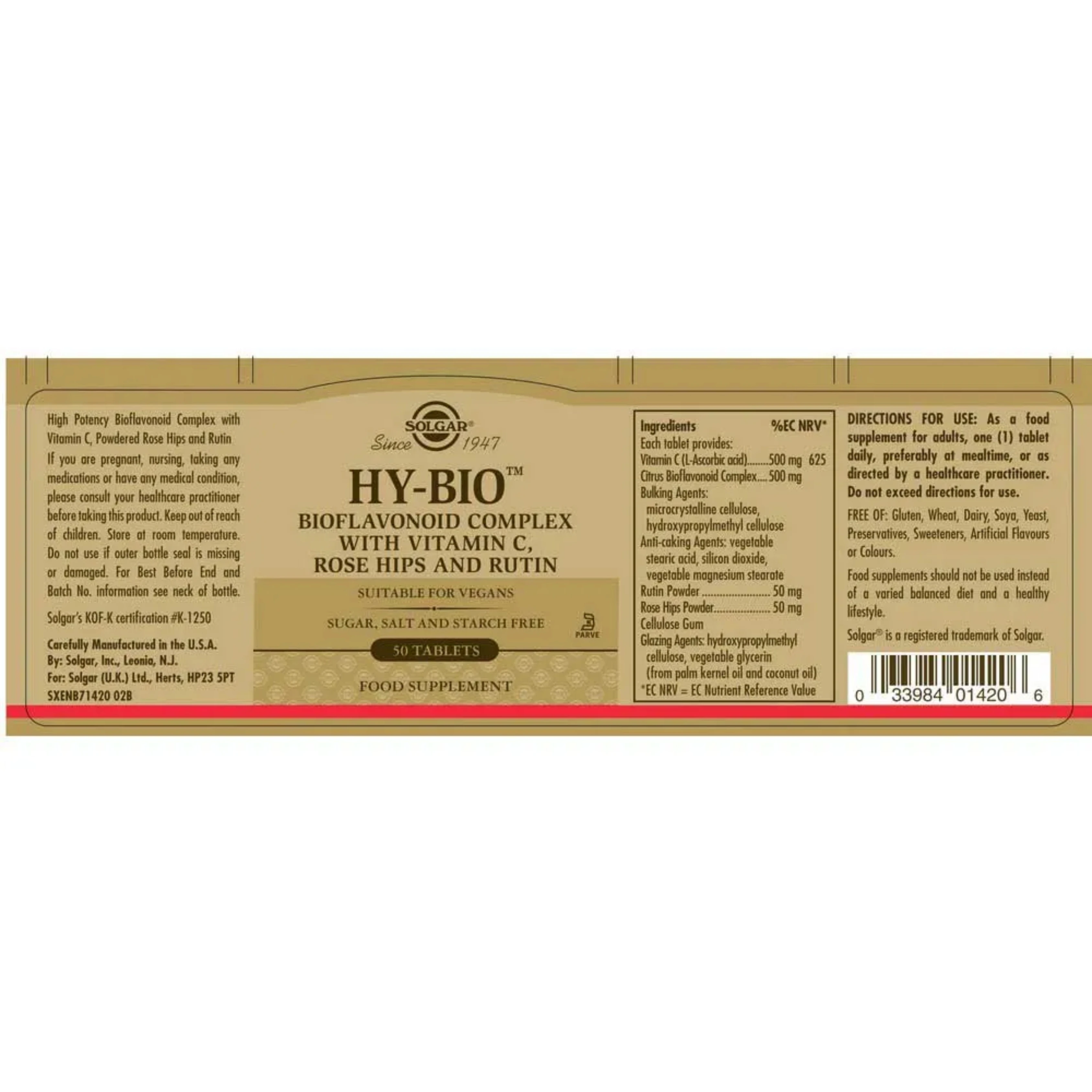 SOLGAR® Hy-Bio Vitamin C 50 Tableta