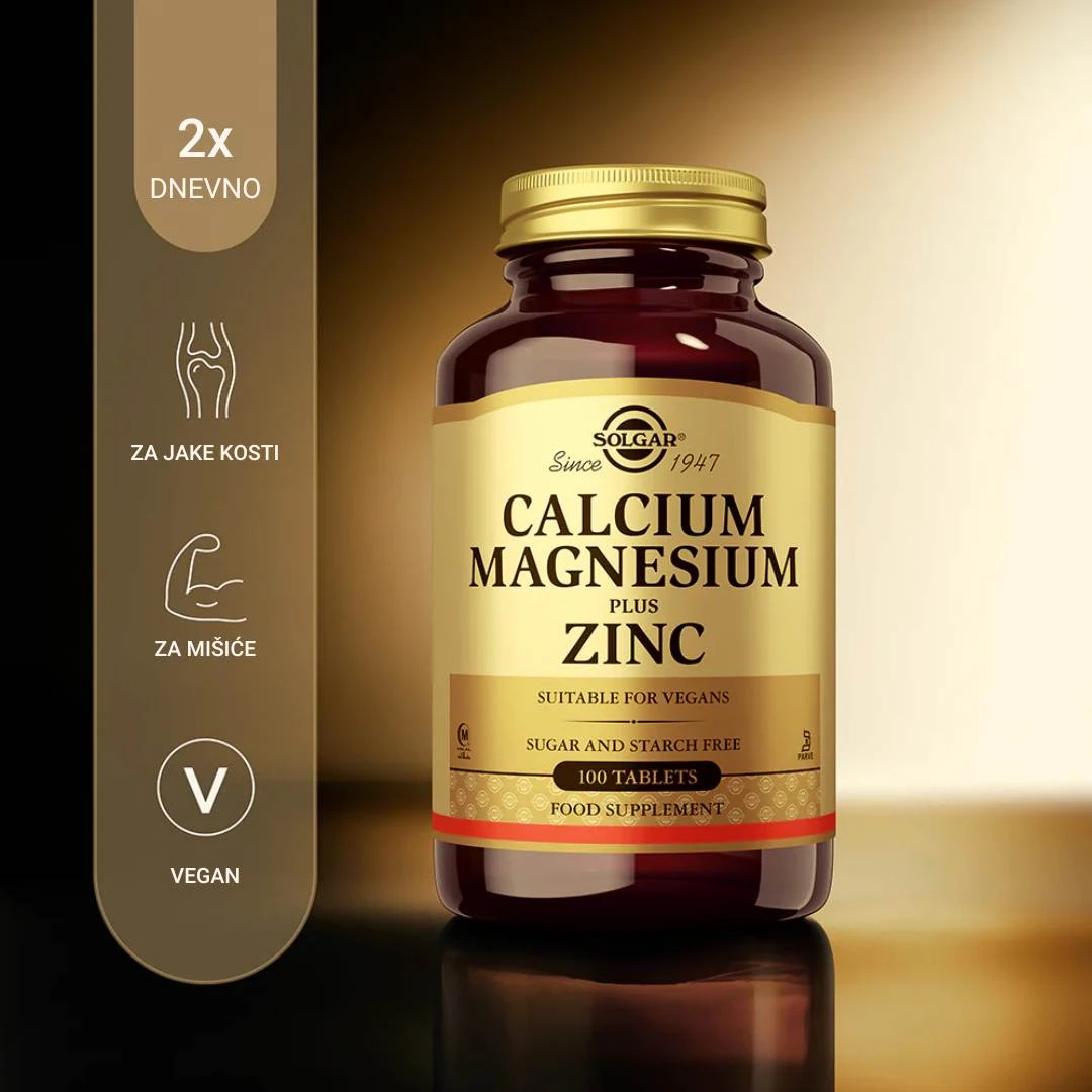 SOLGAR® Kalcijum, Magnezijum Plus Cink 100 Tableta