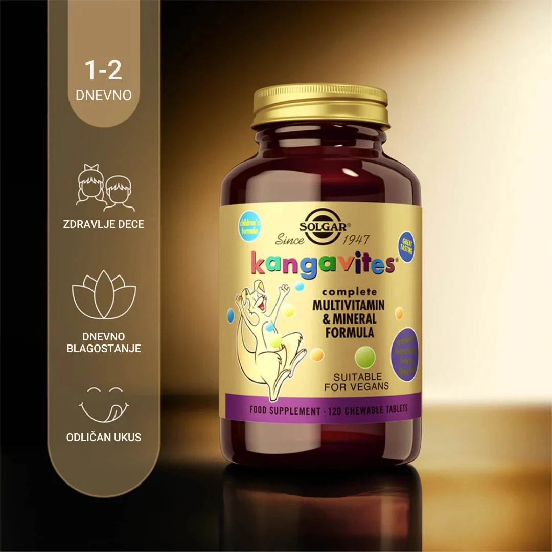 SOLGAR® Kangavites 60 Tableta za Žvakanje za Vitaminima i Mineralima