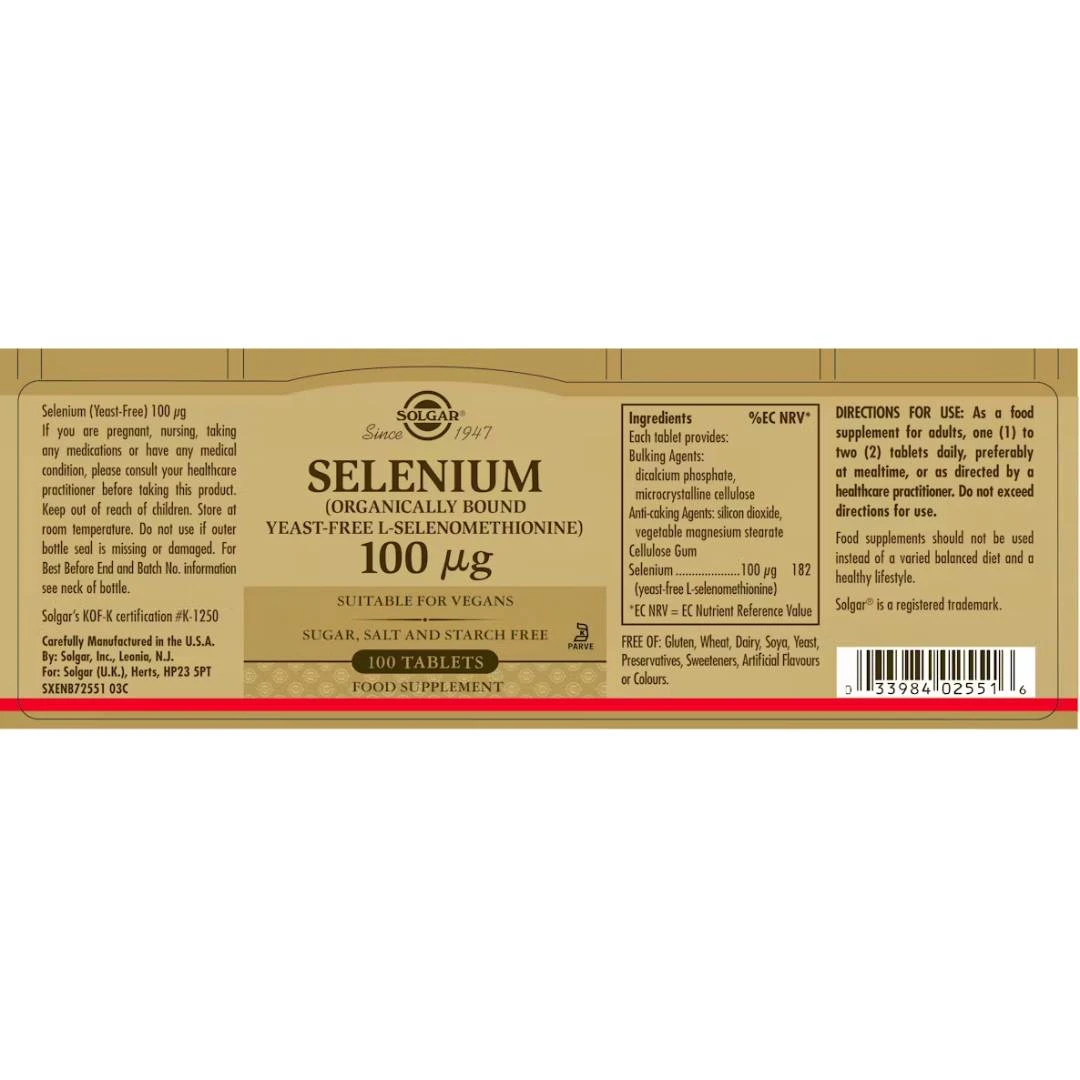 SOLGAR® Selen 100 mcg 100 Tableta 