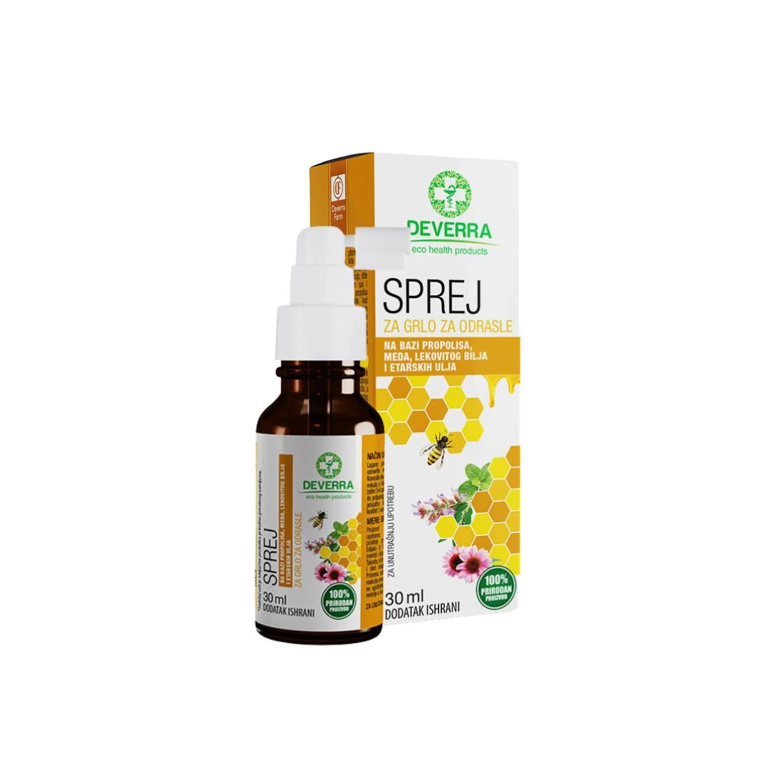 DeverraFarm Propolis Sprej za Grlo za Odrasle 30 mL