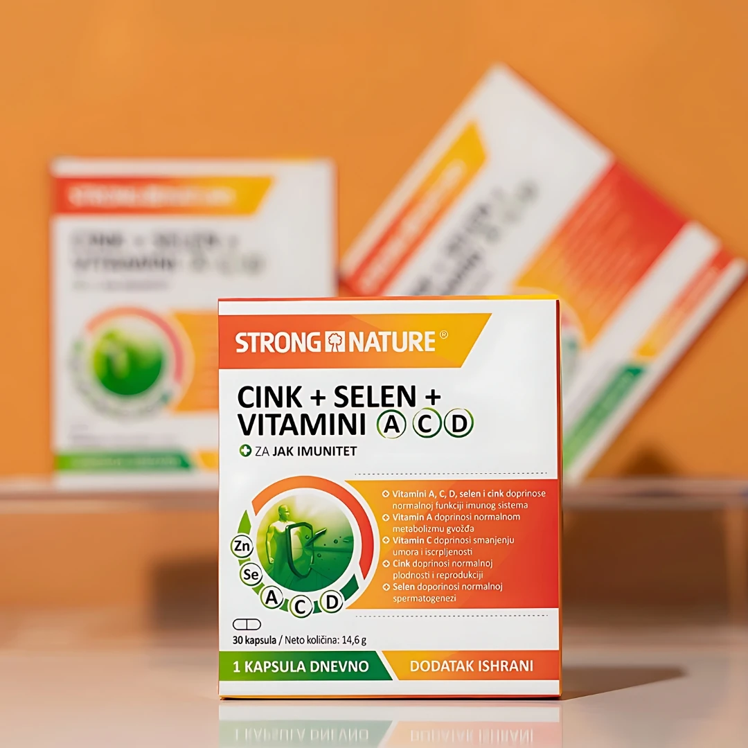 STRONG NATURE® Cink+Selen+Vitamini A C D 30 Kapsula