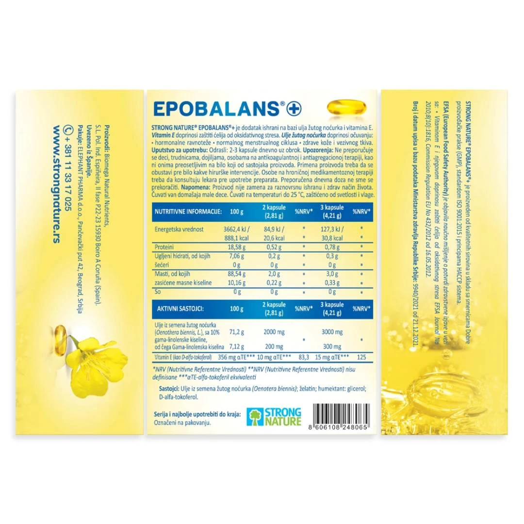 STRONG NATURE® Epobalans + 1000 mg 30 Kapsula 