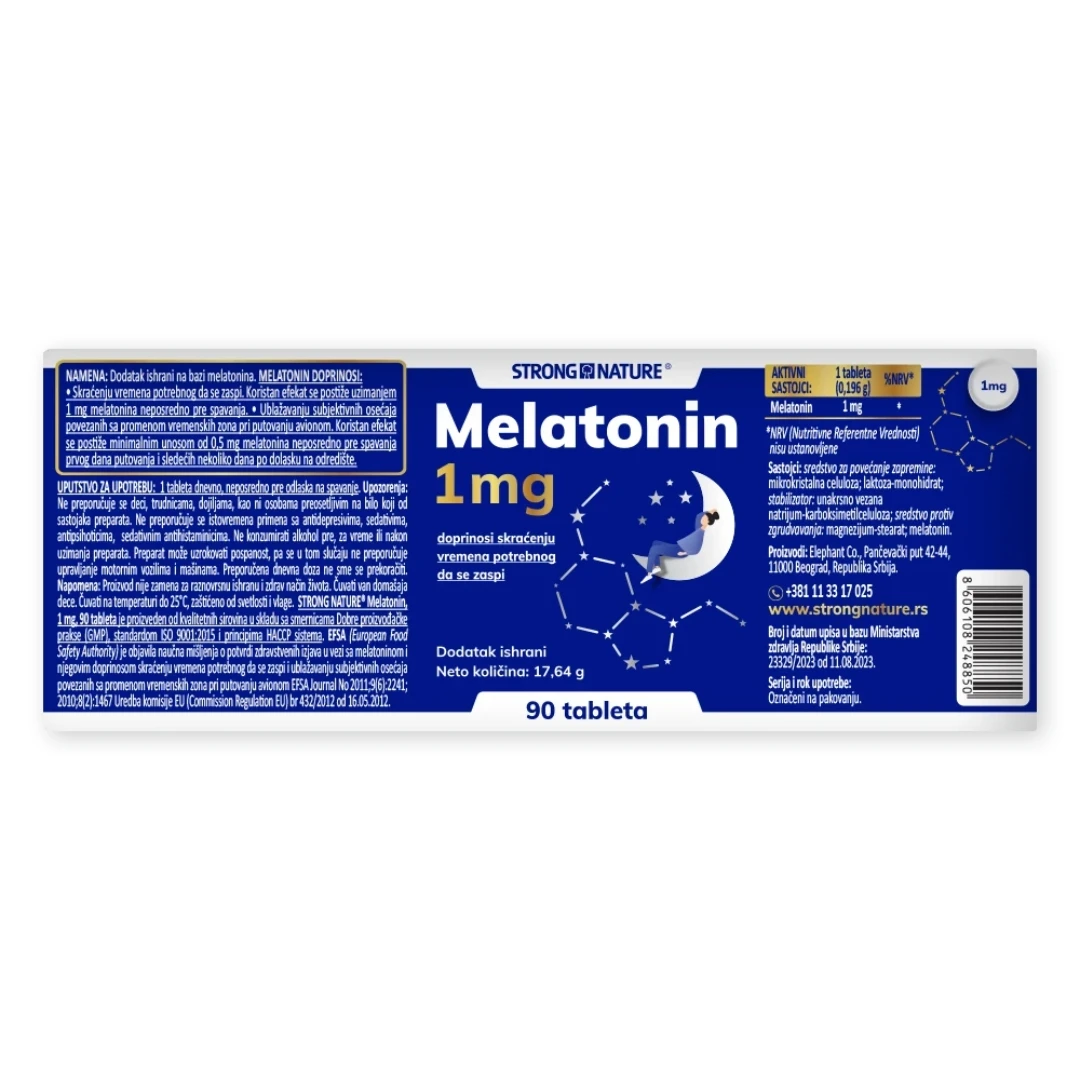 STRONG NATURE® Melatonin 1 mg 90 Tableta