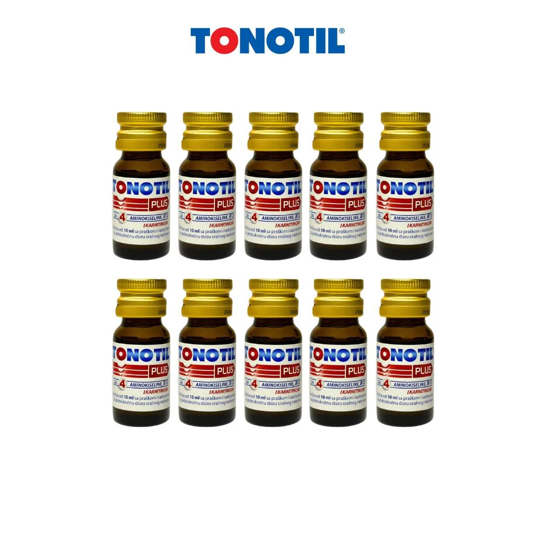 TONOTIL® PLUS Bočice 10x10 mL Aminokiseline, L karnitin i B12 Vitamin