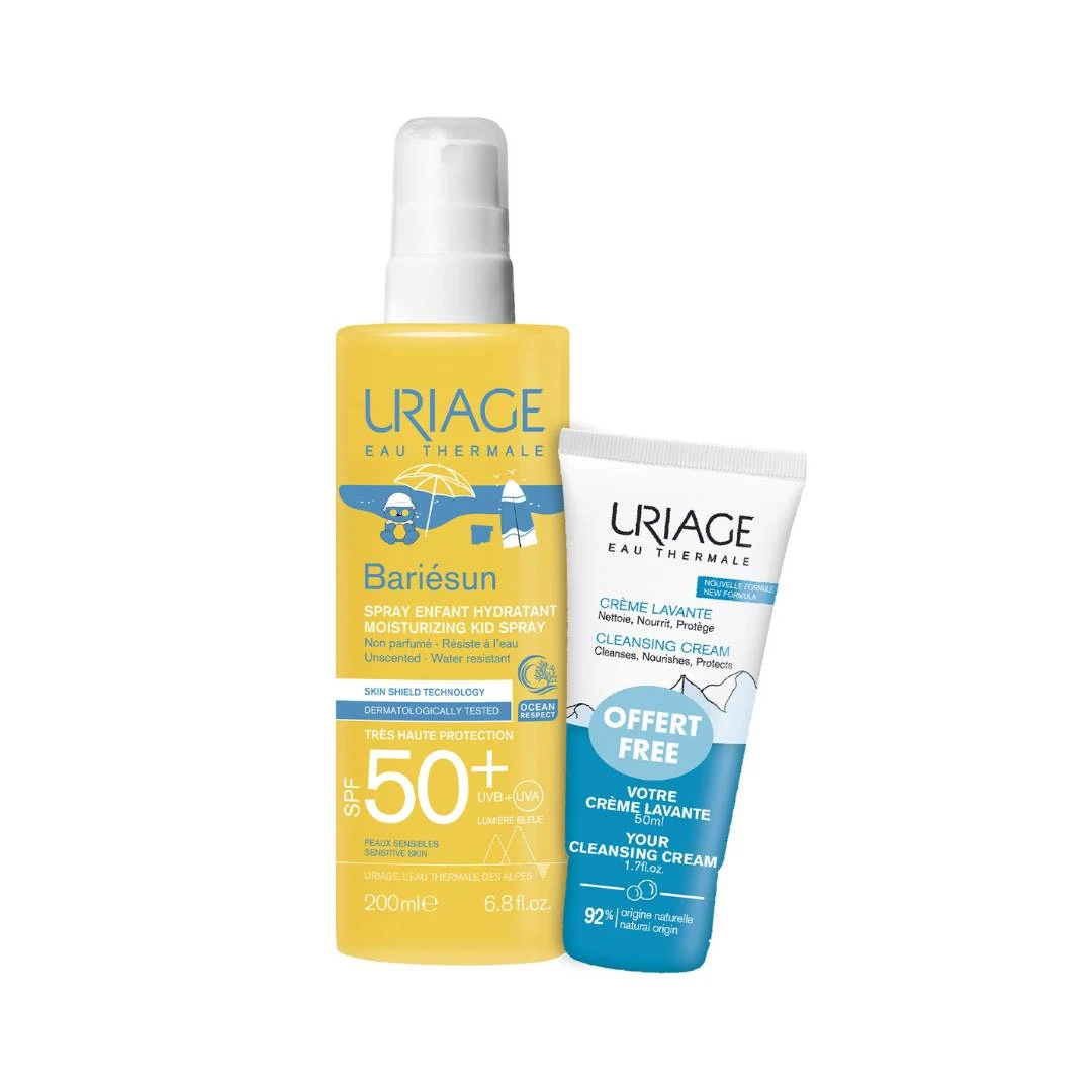 URIAGE PROMO Bariésun Hidratantni Sprej za Decu SPF50+ 200 mL i  Hranjiva Krema za Umivanje i Kupanje 50 mL