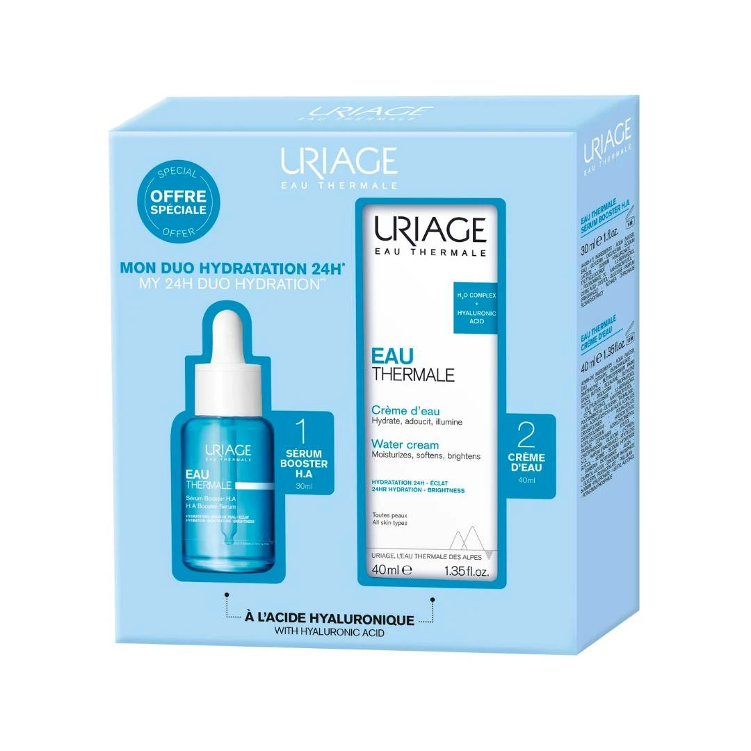 URIAGE PROMO EAU THERMALE Booster Serum sa Hijaluronom 30 mL i EAU THERMALE Krema za Hidrataciju Lica 40 mL