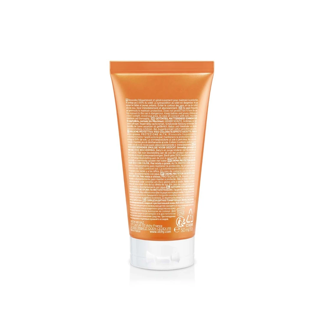 VICHY CAPITAL SOLEIL Dry Touch BB Tonirani Fluid za Mat Efekat SPF50 za Masnu Kožu Lica 50 mL