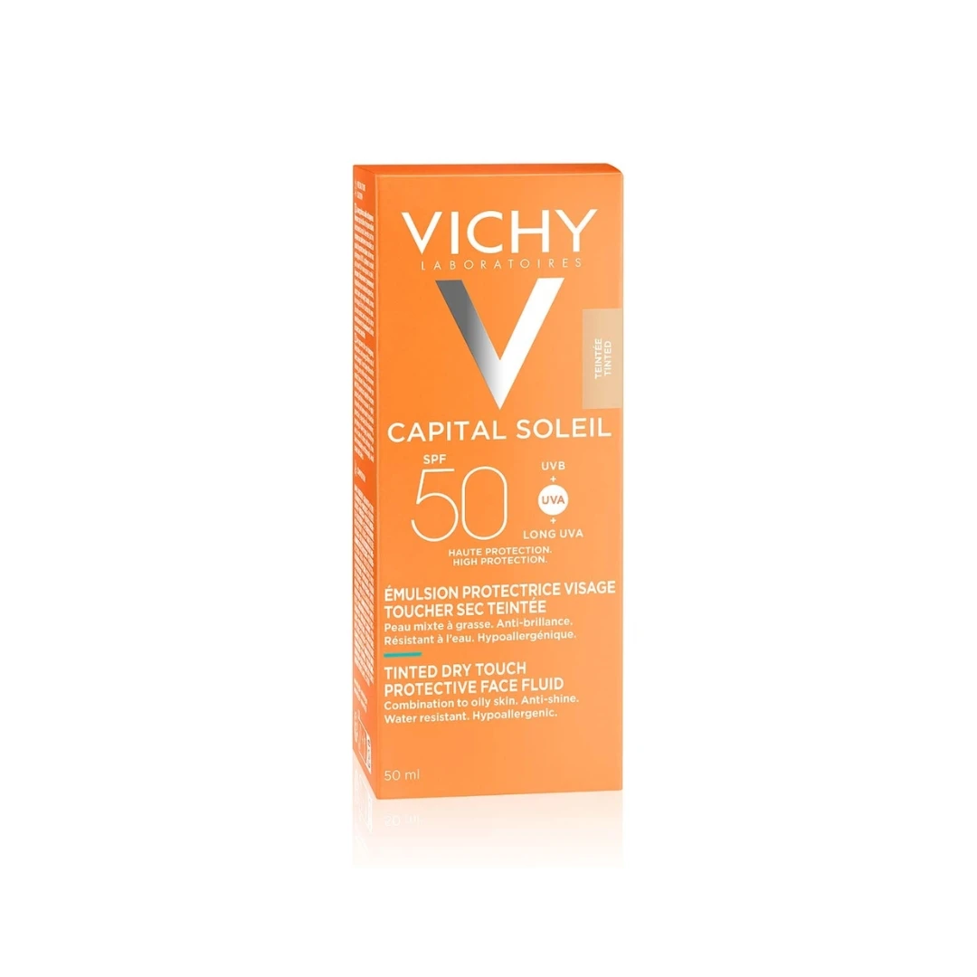 VICHY CAPITAL SOLEIL Dry Touch BB Tonirani Fluid za Mat Efekat SPF50 za Masnu Kožu Lica 50 mL