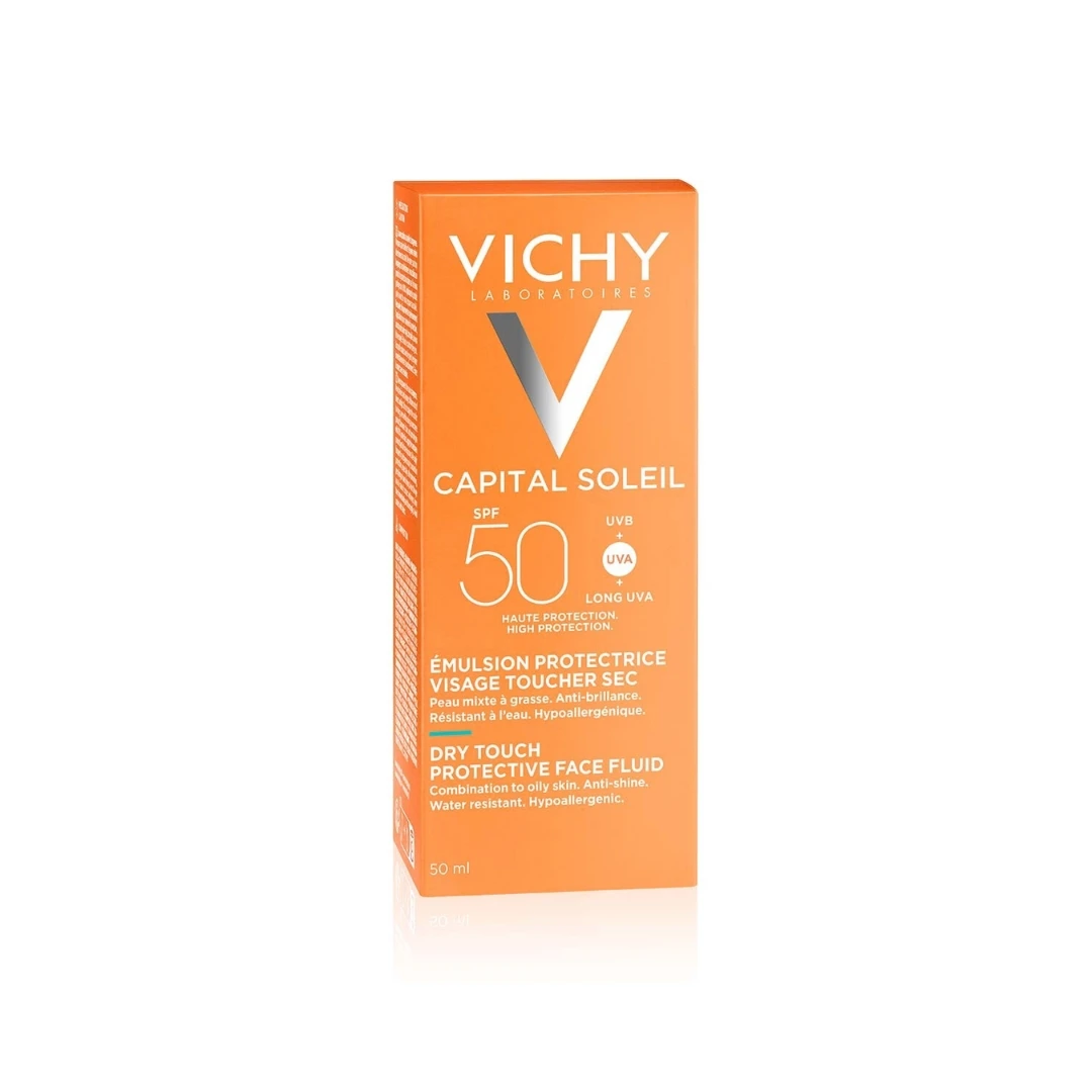 VICHY CAPITAL SOLEIL Dry Touch Fluid za Mat Efekat SPF50 za Masnu Kožu Lica 50 mL