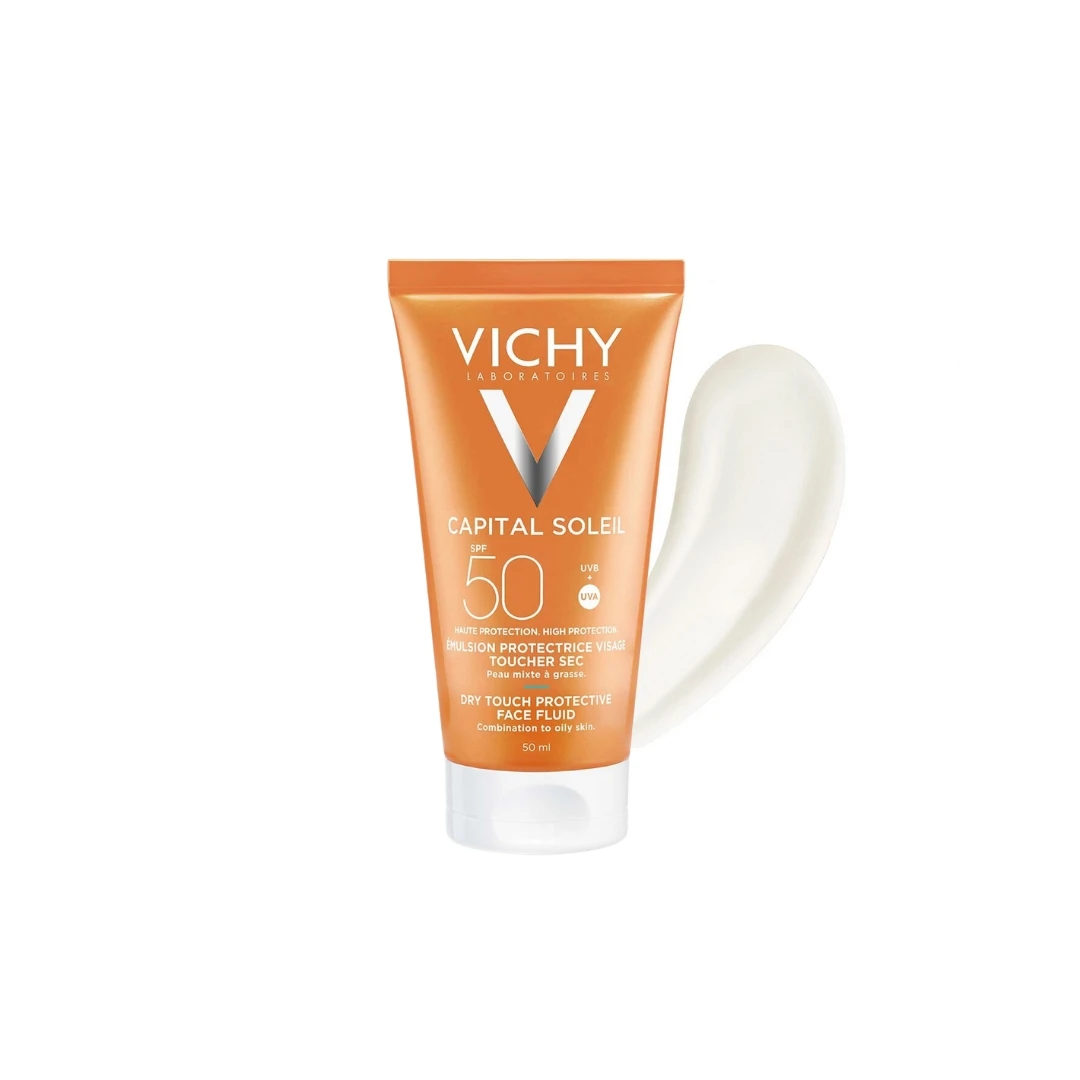 VICHY CAPITAL SOLEIL Dry Touch Fluid za Mat Efekat SPF50 za Masnu Kožu Lica 50 mL