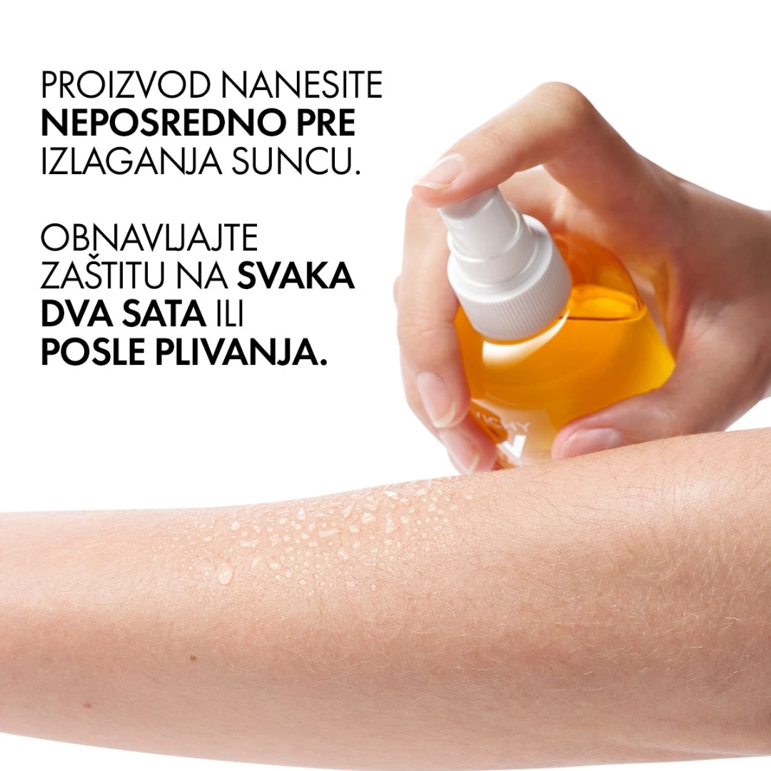 VICHY CAPITAL SOLEIL Hidratantna Solarna Zaštitna Vodica sa Hijaluronom i E Vitaminom SPF30 Sprej 200 mL