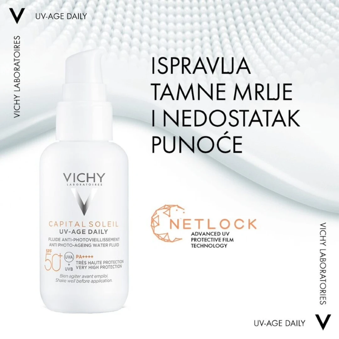 VICHY CAPITAL SOLEIL UV-AGE Dnevni Fluid SPF 50+ Protiv Fotostarenja Kože 40 mL