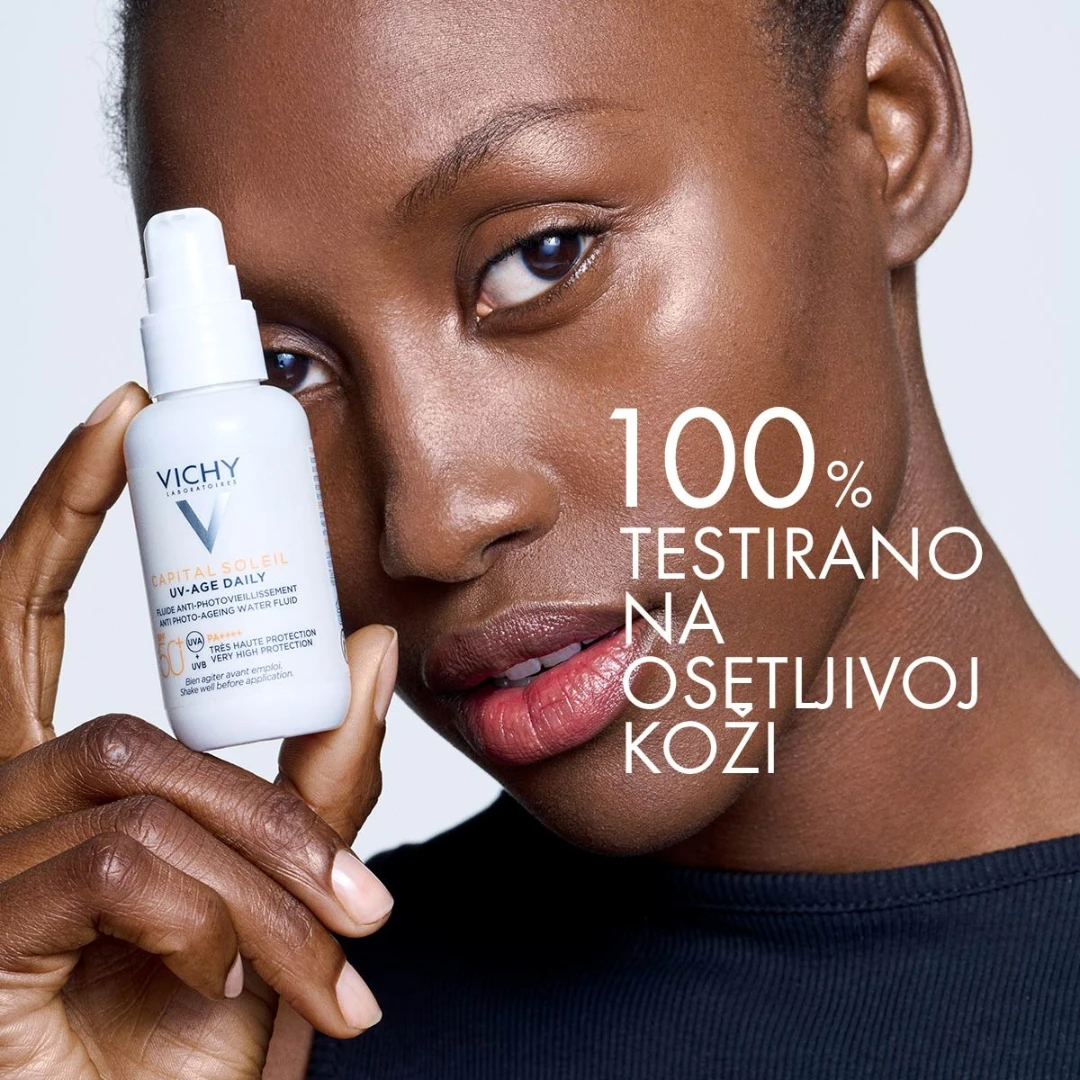 VICHY CAPITAL SOLEIL UV-AGE Dnevni Fluid SPF 50+ Protiv Fotostarenja Kože 40 mL