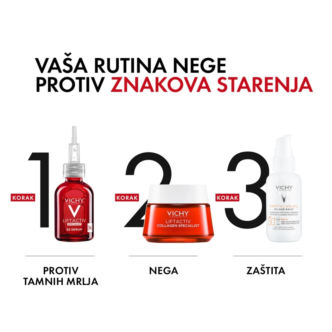 VICHY CAPITAL SOLEIL UV-AGE Dnevni Fluid SPF 50+ Protiv Fotostarenja Kože 40 mL