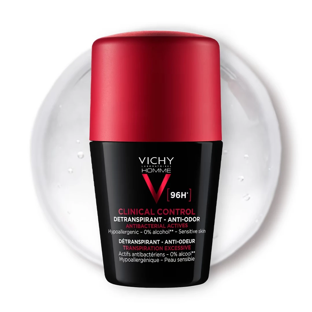 VICHY HOMME DEODORANT Clinical Control Roll-on za Zaštitu od Znojenja do 96H, za Osetljivu Kožu 50 ml