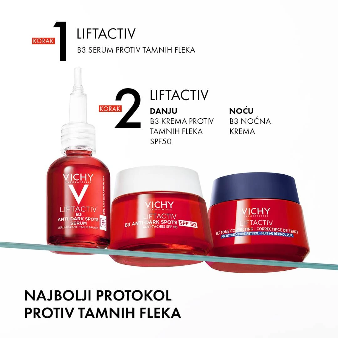 VICHY LIFTACTIV B3 ANTI-DARK SPOTS Noćna Krema Protiv Tamnih Hiperpignemntacijskih Fleka i Bora 50 mL