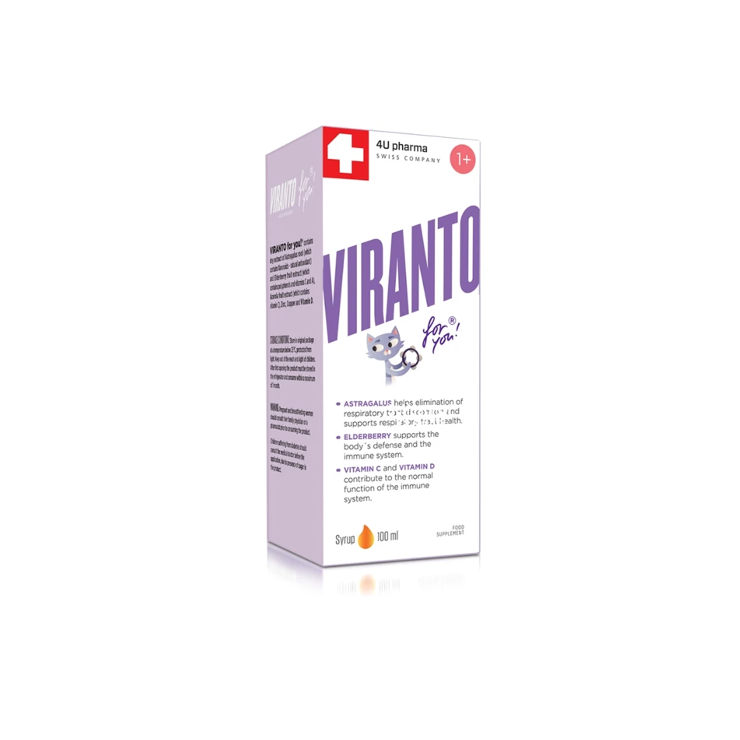 VIRANTO 1+ Sirup za Decu 100 mL; Astragalus, Zova, Vitamin C i Vitamin D