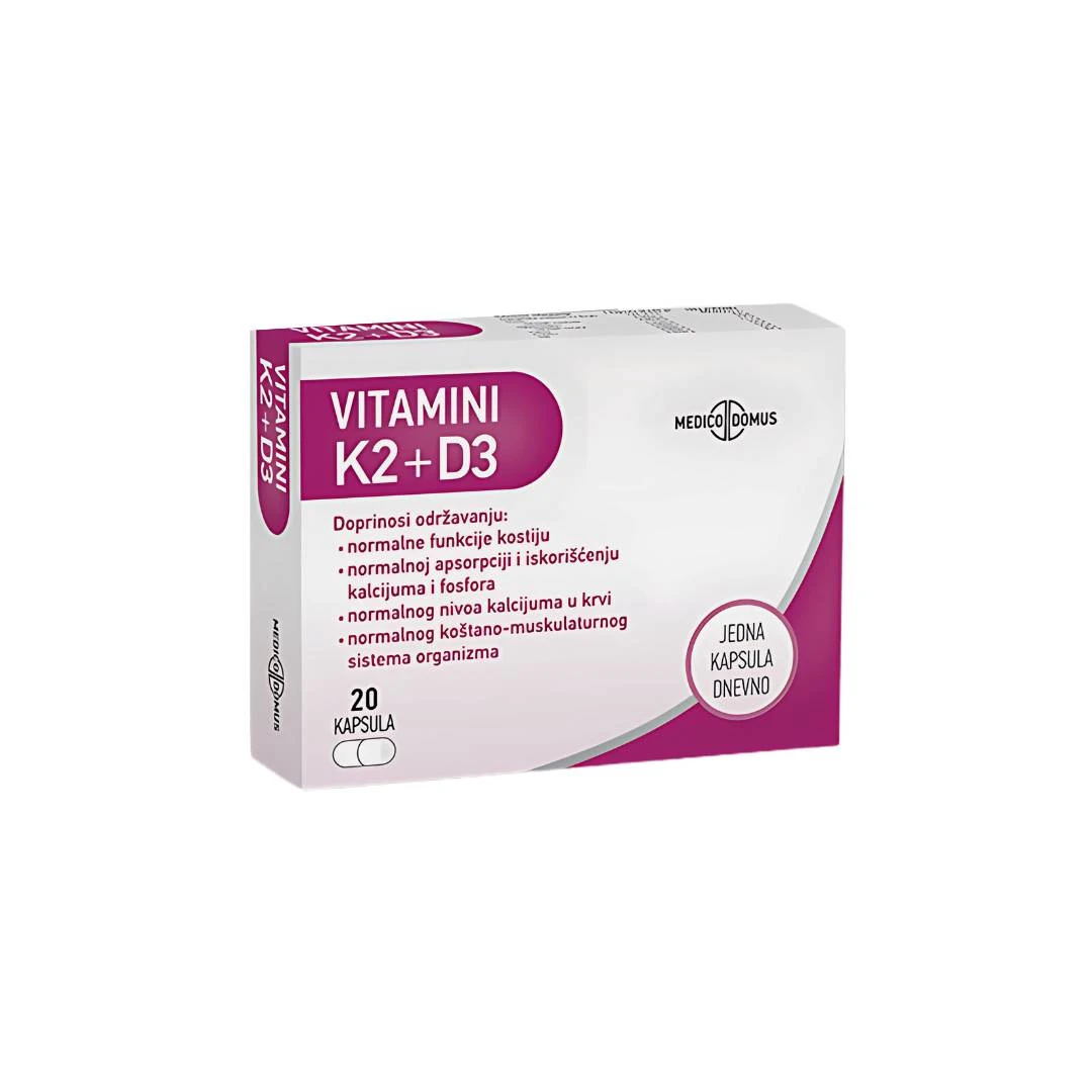 MEDICODOMUS Vitamin K2 + D3 20 Kapsula 