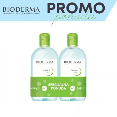 BIODERMA Sébium H2O Micelarna Voda 2x500 mL PROMO