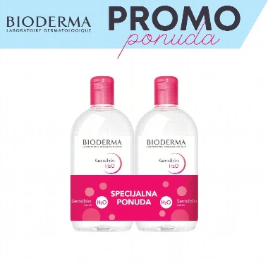 BIODERMA Sensibio H2O Micelarna Voda 2x500 mL PROMO