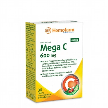 Mega C Orange 600 mg Tablete sa Produženim Oslobađanjem 30 Komada