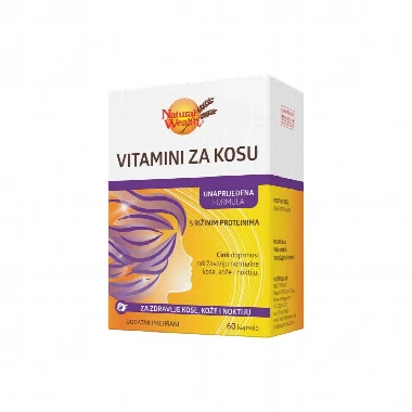 Natural Wealth® Vitamini za Kosu sa Pirinčanim Proteinima 60 Kapsula