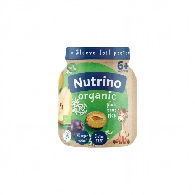 Nutrino ORGANIC Kašica Pire od Voća-Šljiva, Kruška i Pirinač 125 g