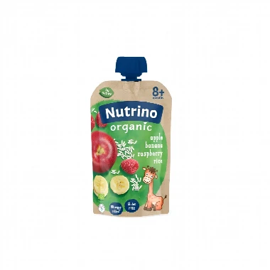 Nutrino ORGANIC Voćni Pire-Jabuka, Banana, Malina i Pirinač 100 g