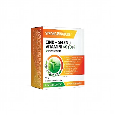 STRONG NATURE®Cink+Selen+Vitamini A C D 30 Kapsula